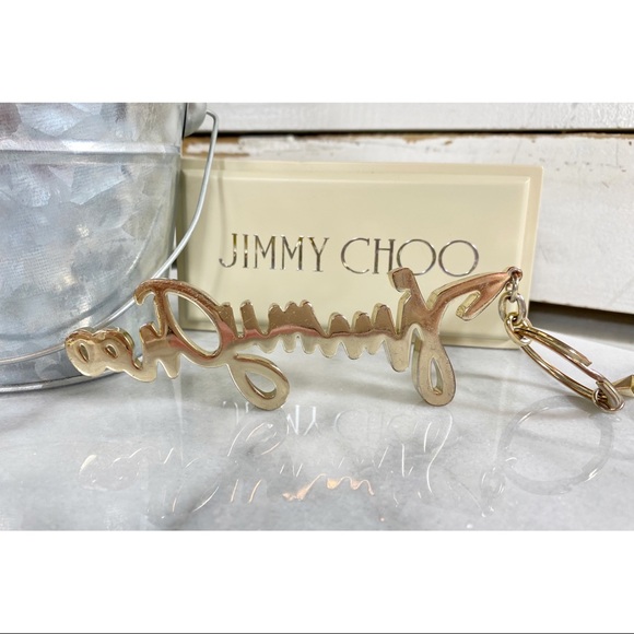 Jimmy Choo Crystal Logo Bag Charm/Keychain - Picture 2 of 9